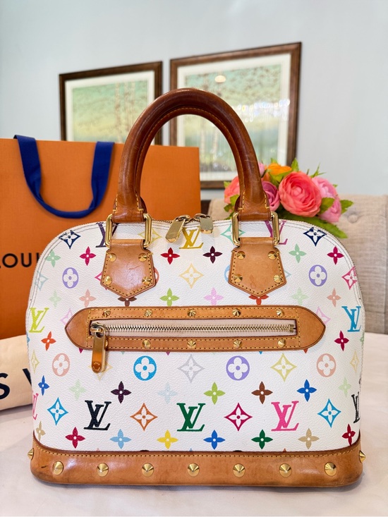Louis Vuitton Handbags - Authentic Louis Vuitton White Multicolor Monogram Alma Bag